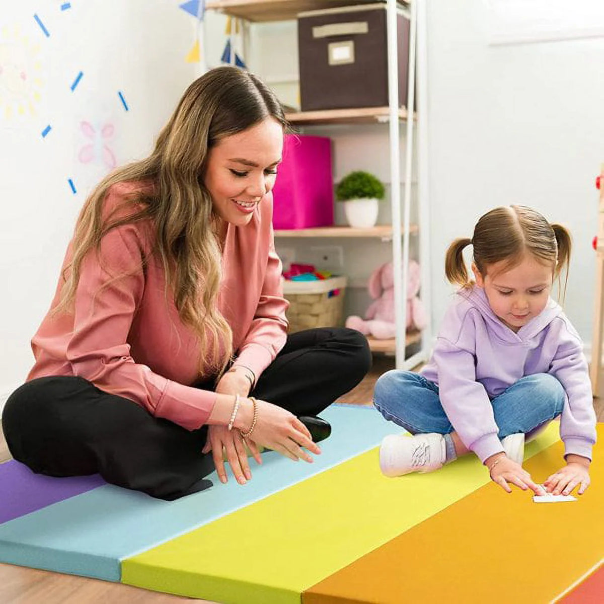 3' x 6' Kids Gymnastics Mat with Carrying Handles X75016