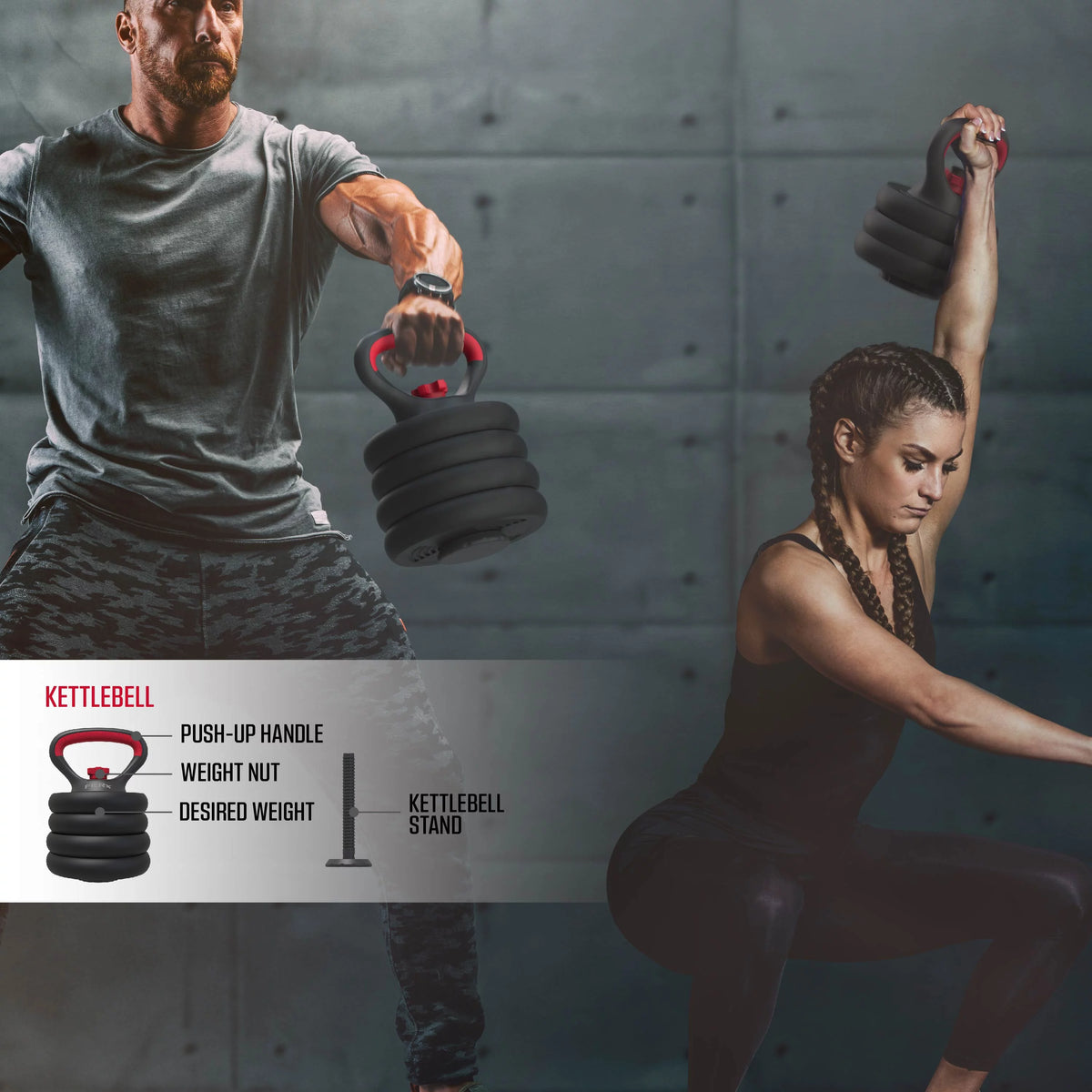 60 lbs. 4-in-1 Adjustable Dumbbell, Barbell, and Kettlebell Weight Set G76914