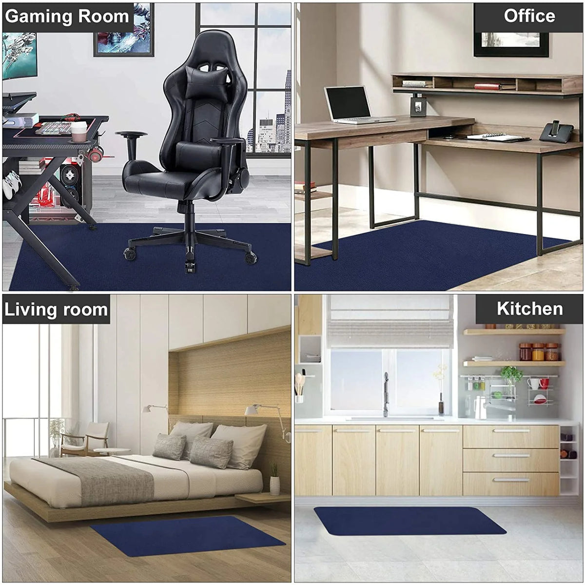 Blue PVC Desk Chair Mat X851367
