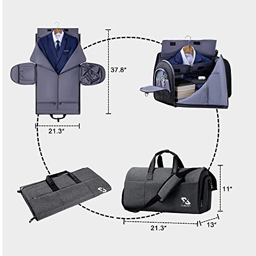 Convertible Garment Bag with Shoe Compartment, Detachable Shoulder Strap U929449
