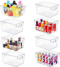Set of 8 Clear Plastic Stackable Storage Bins B77612