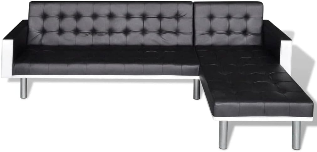 Black L-Shaped Sofa Bed D636786