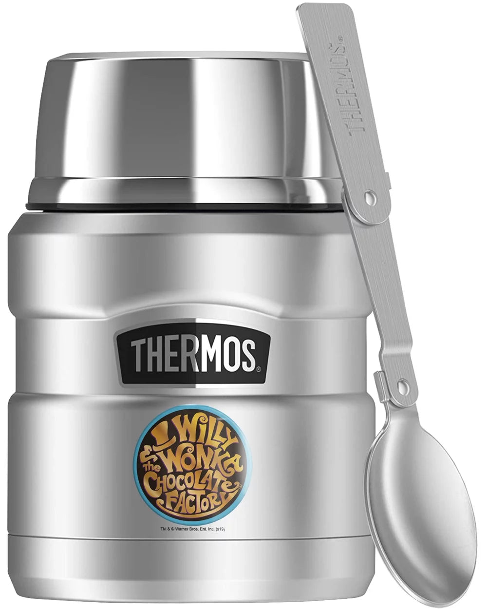 Willy Wonka & The Chocolate Factory Logo, 16oz Stainless Steel Insulated Food Jar with Folding Spoon F9646