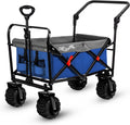Purple All Terrain Heavy Duty Collapsible Beach Wagon with Big Wide Rubber Wheels B790687