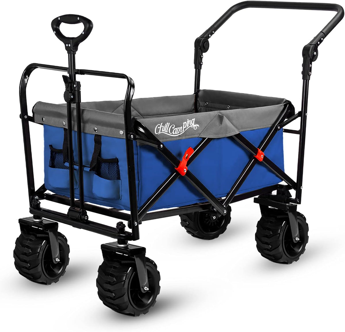 Purple All Terrain Heavy Duty Collapsible Beach Wagon with Big Wide Rubber Wheels B790687
