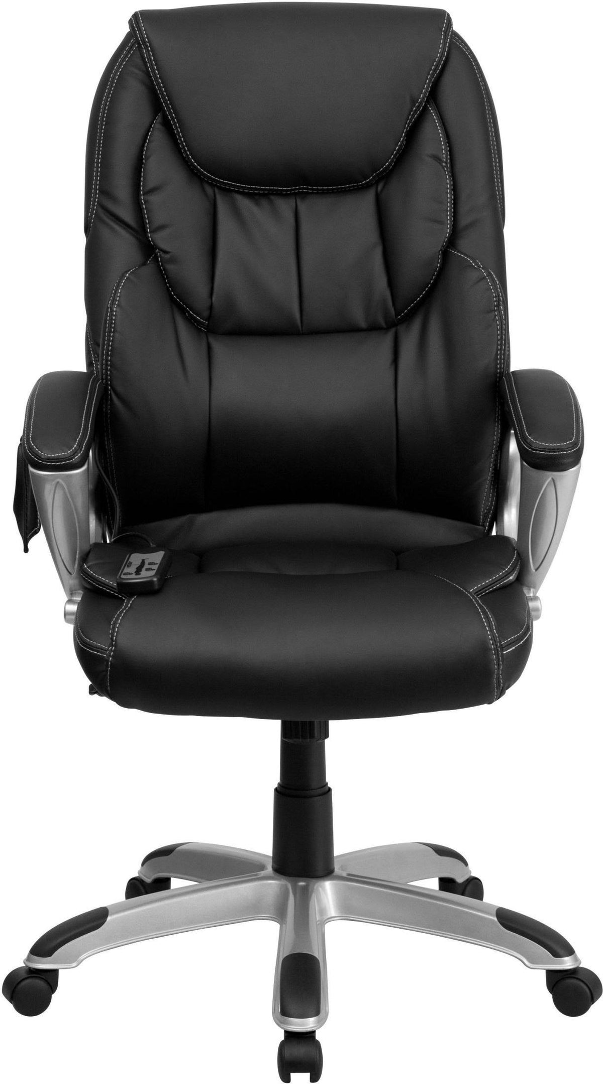 High Back Ergonomic Massaging Swivel Office Chair Black/Silver E741815