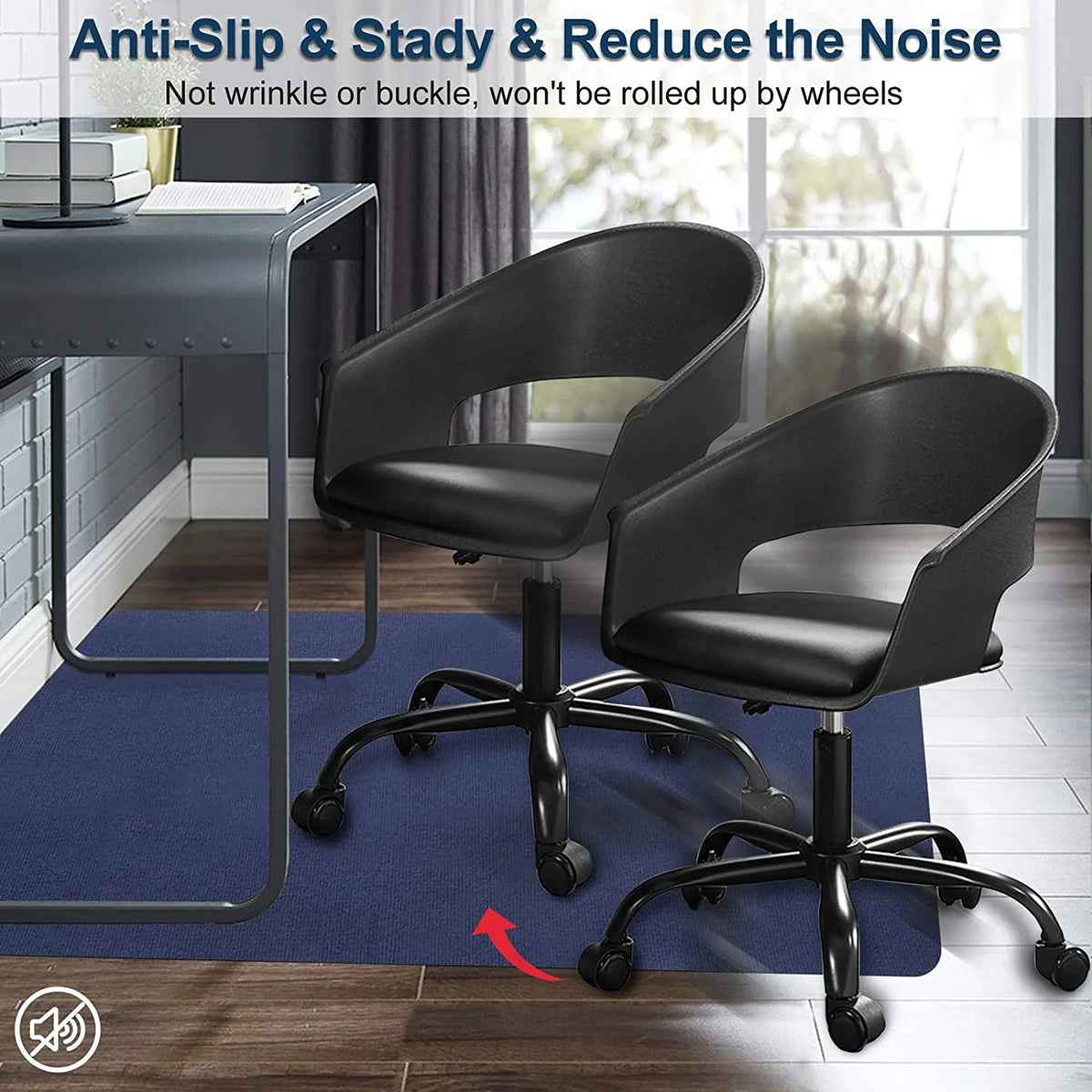 Blue PVC Desk Chair Mat X851367