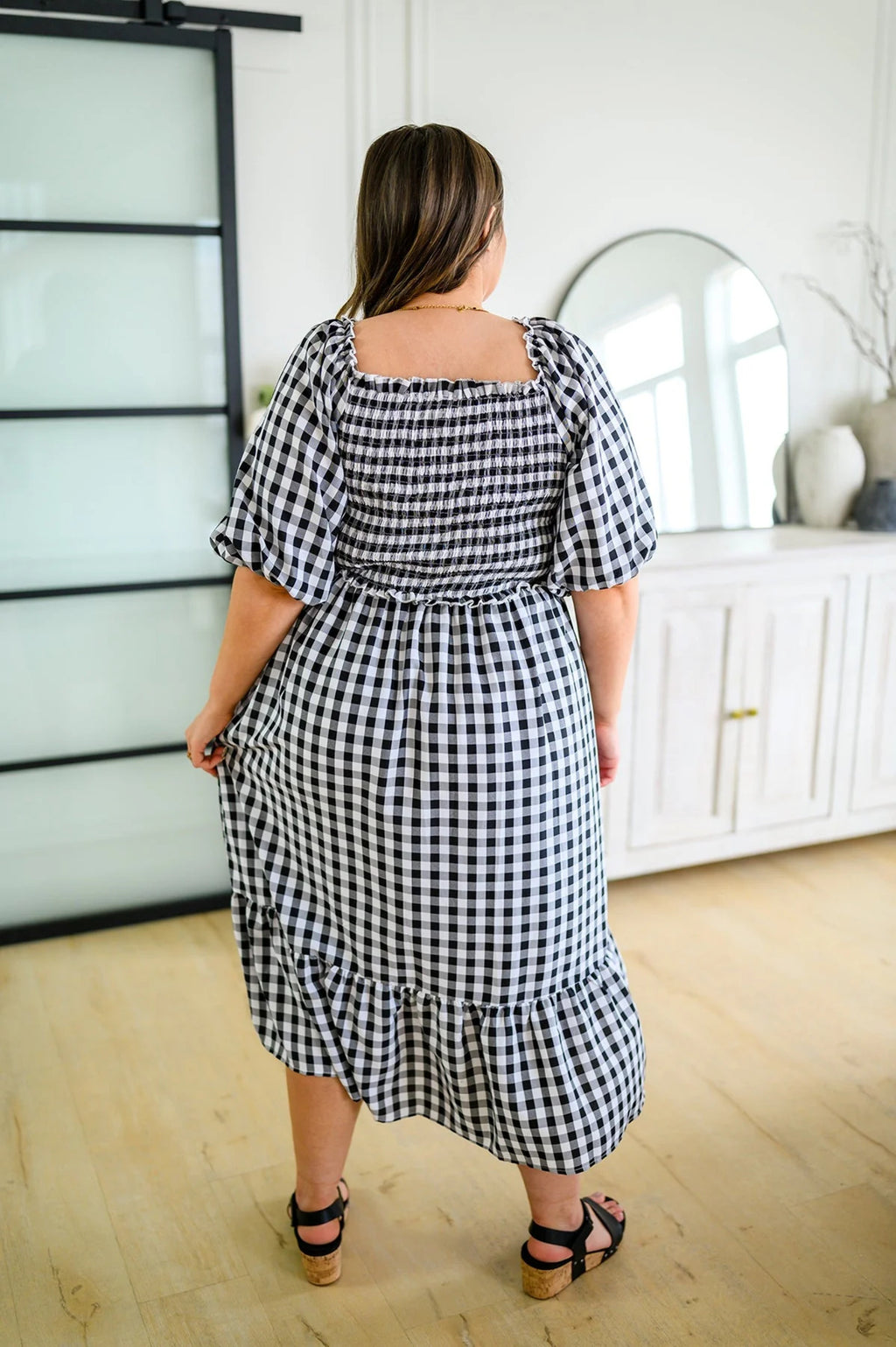 Gingham Midi Dress H391