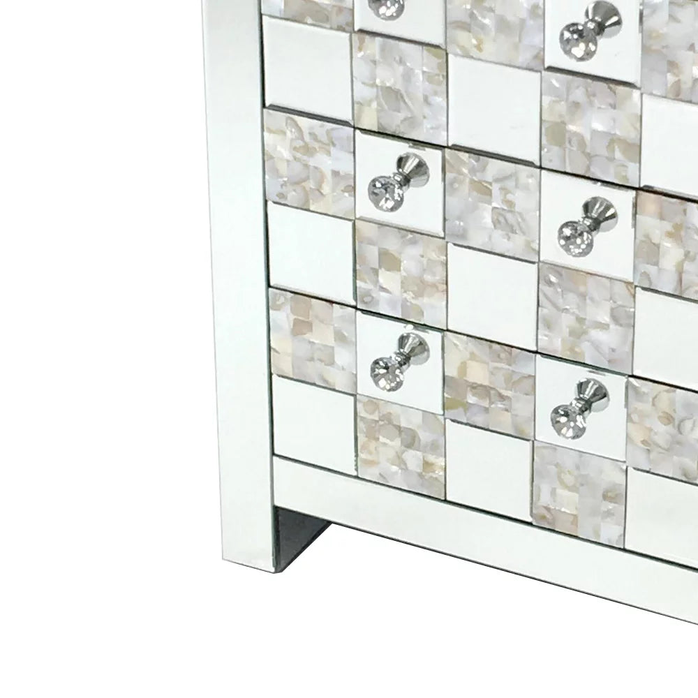 26 inch 3 Drawer Chest with Mirror Inlay S476