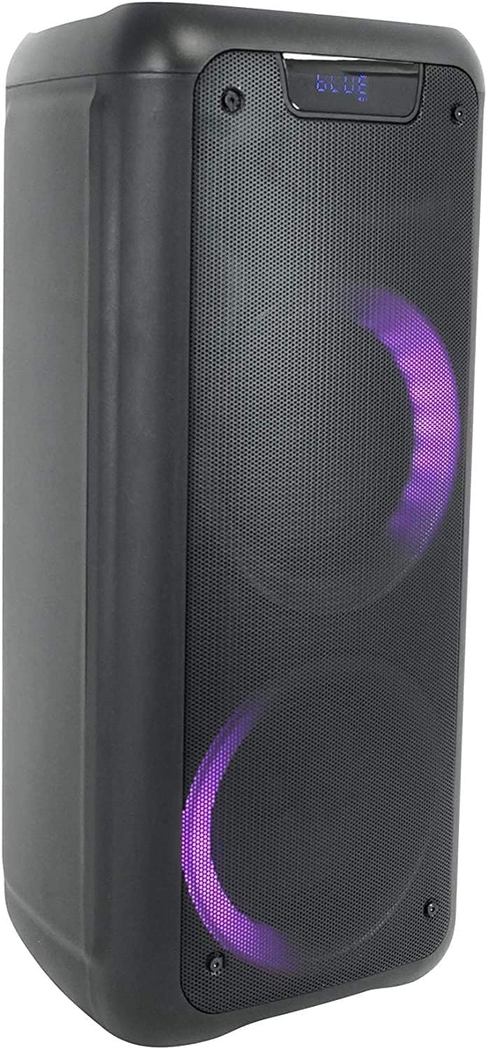 Dual 8 Inch Portable Bluetooth Speaker with Sound Activated Lights K2344