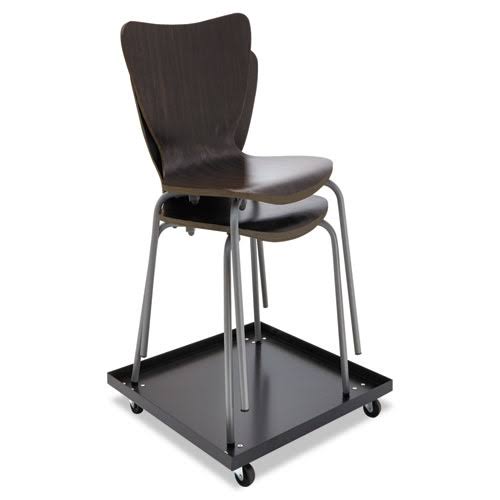 Black/Silver Stack Chair, 4/Carton F497