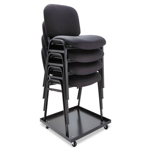 Black/Silver Stack Chair, 4/Carton F497