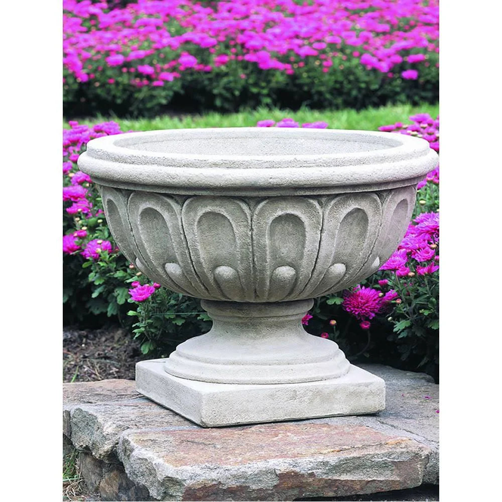 Aged Limestone Fluted Urn W873