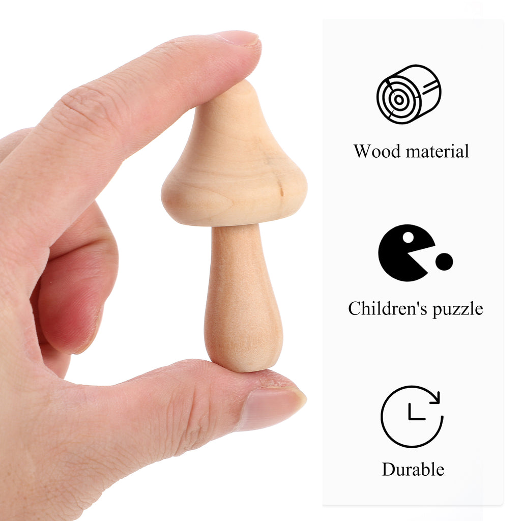 20 Pcs Wooden Mushroom Peg Dolls Set J24226