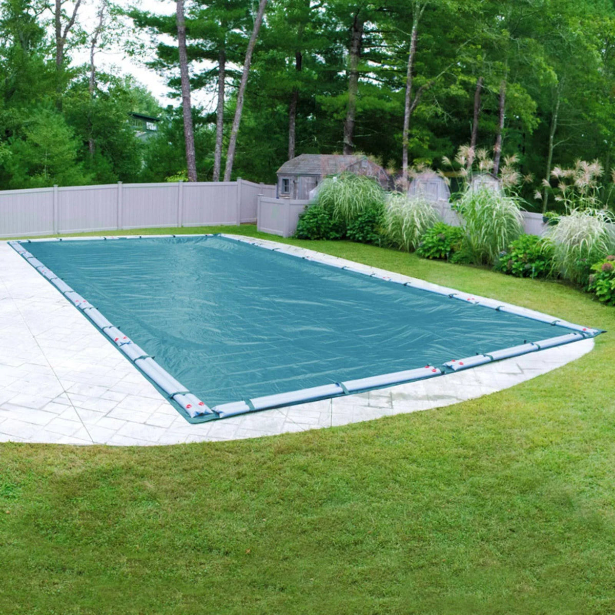 Rectangular Teal Blue Winter Pool Cover W75523