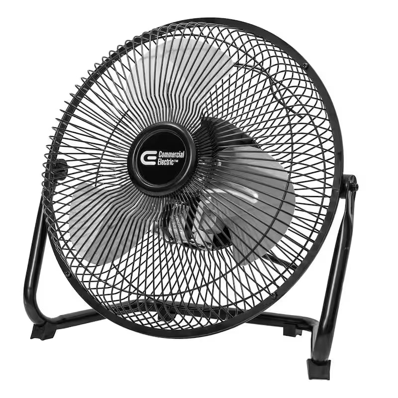 Black 3-Speed High Velocity Floor Fan with Wall Mount Bracket E4982