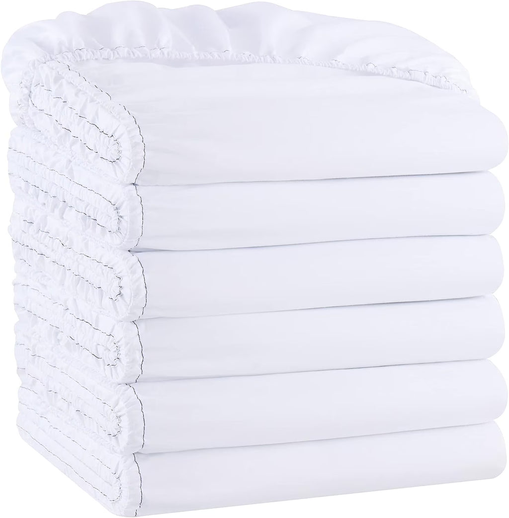 White Pack of 6 Deep Pocket Brushed Microfiber Fitted Sheets W626768