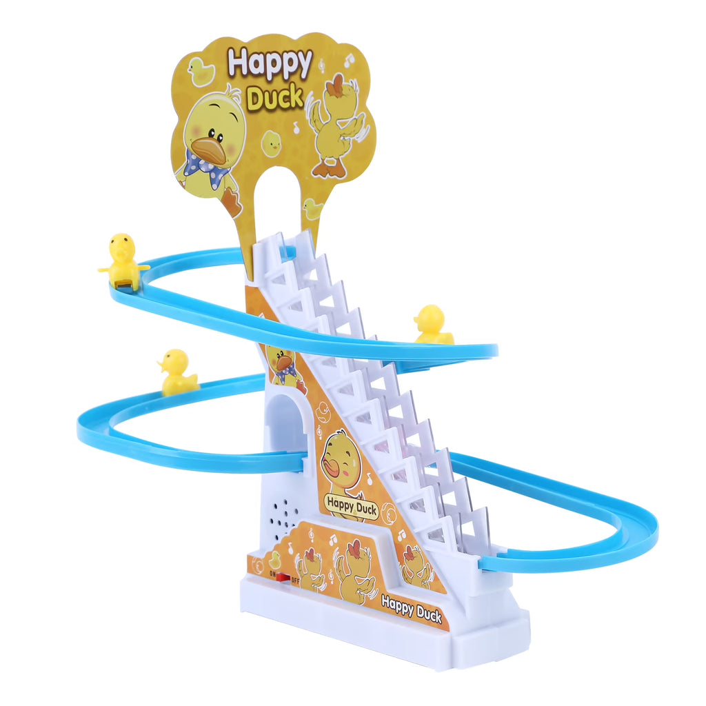 Electric Duck Roller Coaster Toy Climbing Stairs Slide Set F55296