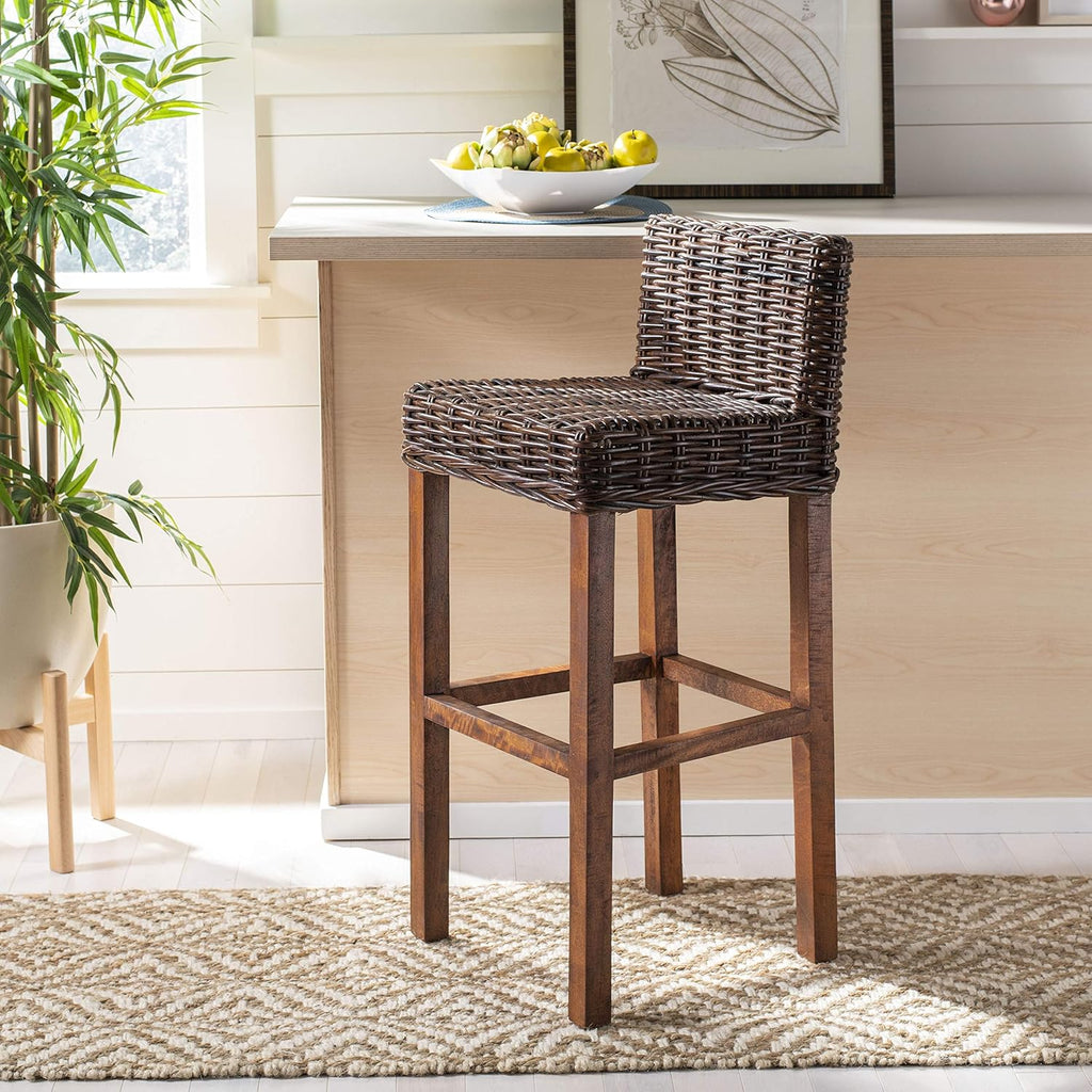 Cappuccino Wicker 30-inch Bar Stool T21468