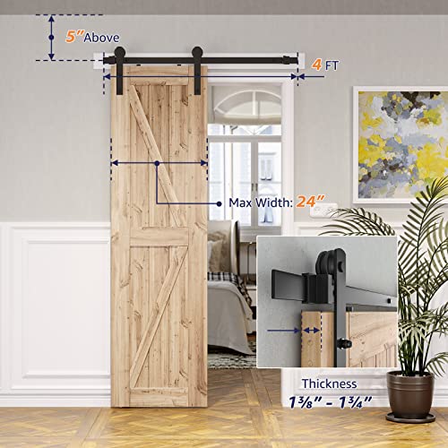 6.6FT Barn Door Hardware Kit I1765