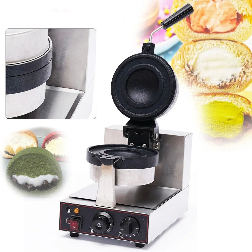 Commercial Electric Nonstick Waffle Maker 1000W Silver and Black J134