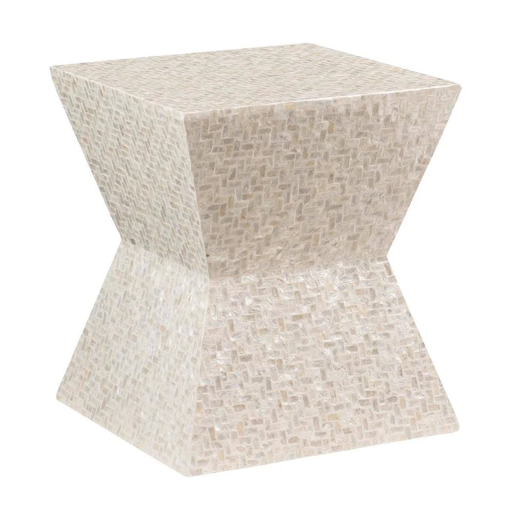 Ivory Capiz Mosaic Accent Table B3623
