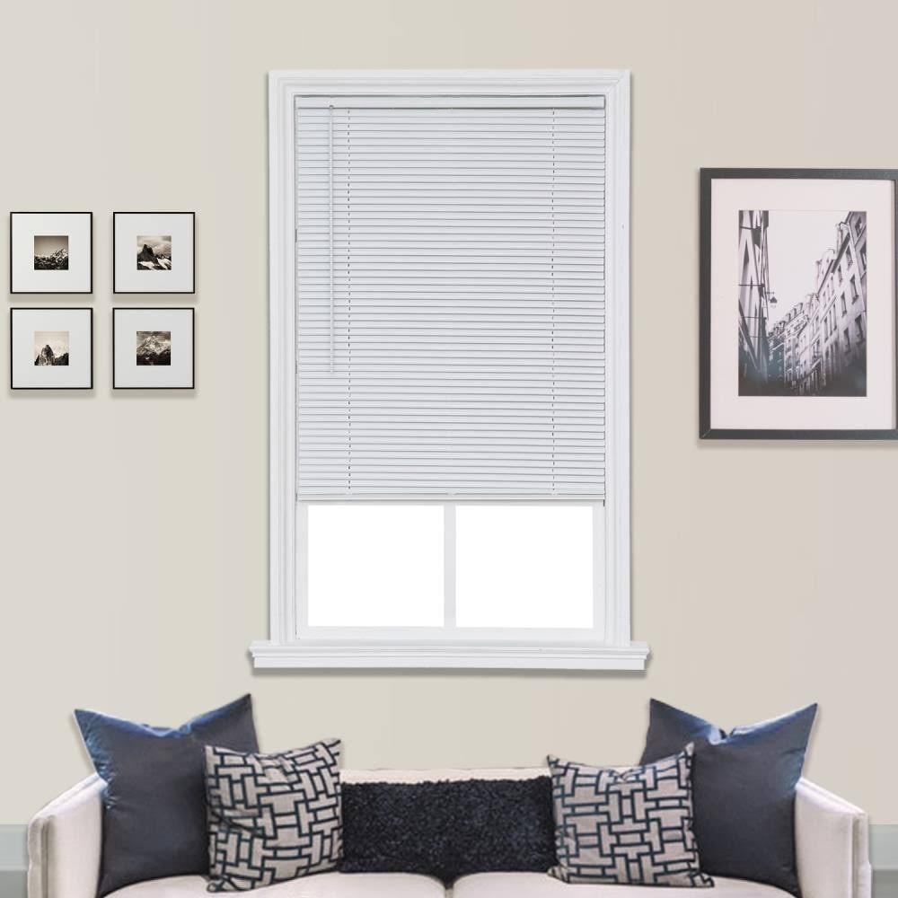 White Cordless Room Darkening Vinyl Mini Blind 59 in. W x 64 in. L N685