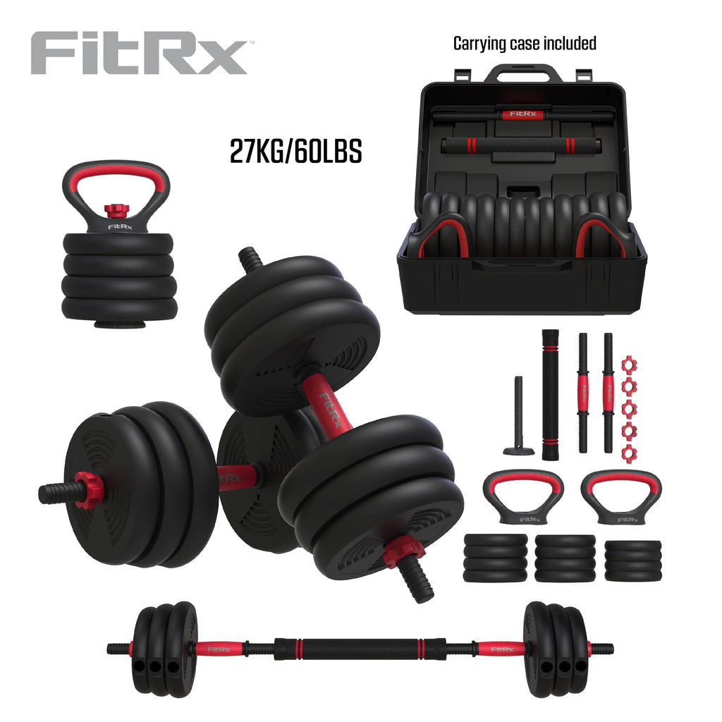 60 lbs. 4-in-1 Adjustable Dumbbell, Barbell, and Kettlebell Weight Set G76914