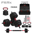 60 lbs. 4-in-1 Adjustable Dumbbell, Barbell, and Kettlebell Weight Set G76914