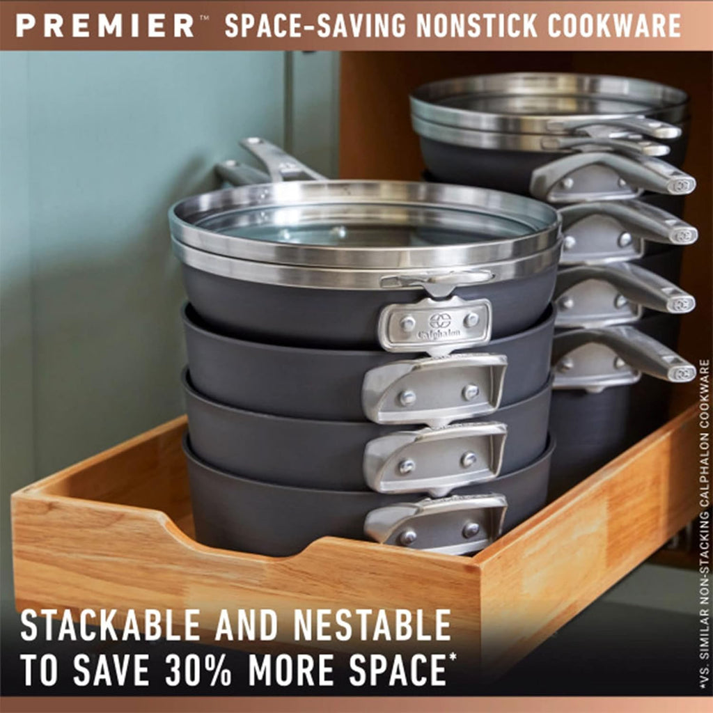 8 Quart Hard Anodized Nonstick Cookware with Lid and Steamer Inserts, Black A966890