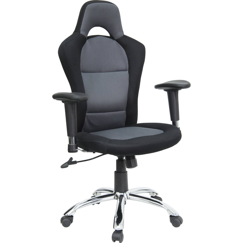 High Back Ergonomic Massaging Swivel Office Chair Black/Silver E741815
