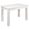 46" x 30" Rectangular Antique Rustic White Solid Pine Dining Table V730