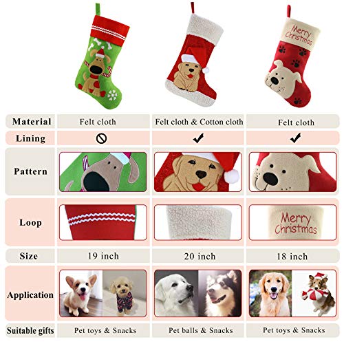18’’ Red Felt Cat Christmas Stocking E133