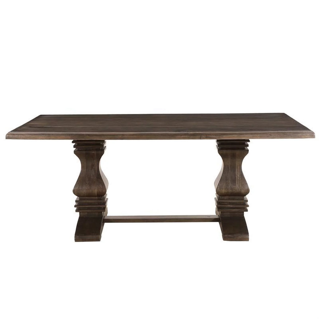 Solid Wood Double Pedestal Dining Table in Dark Brown Z5109
