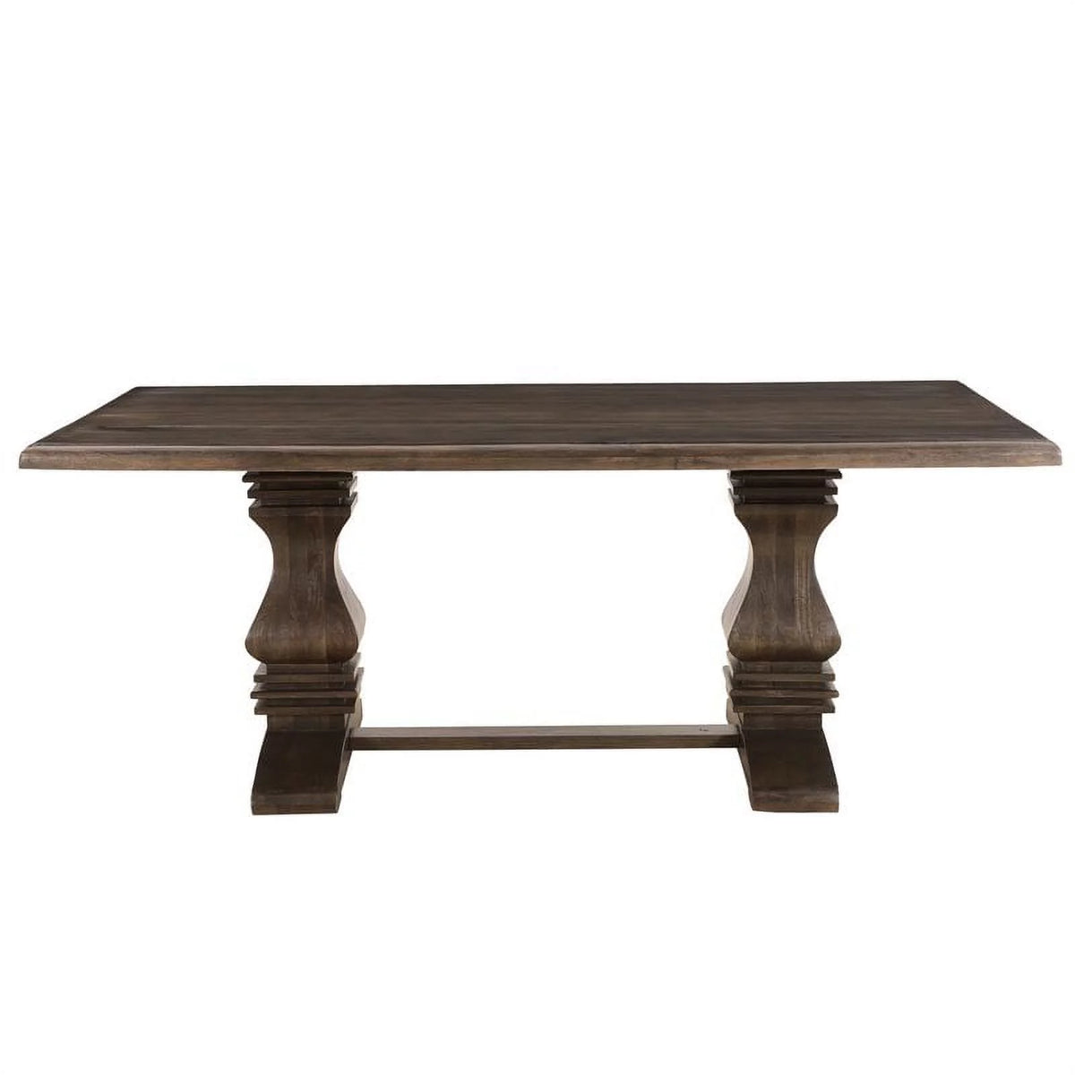 Solid Wood Double Pedestal Dining Table in Dark Brown Z5109