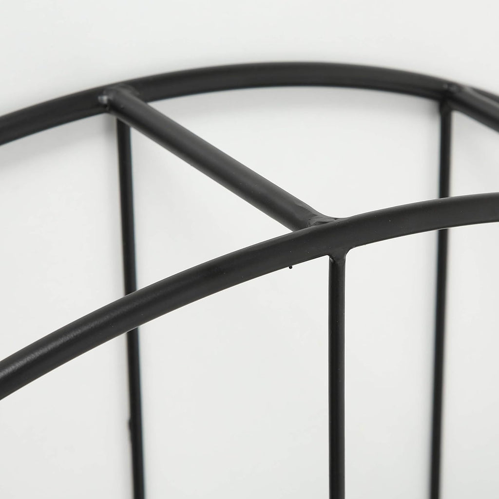 Black Iron Round Metal Wall Shelf, 4 Levels S100
