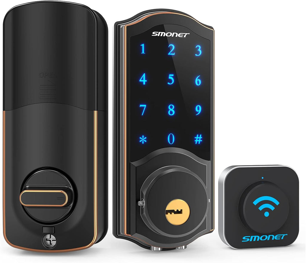 Silver Smart Deadbolt with Keypads and Gateway Hub G69454