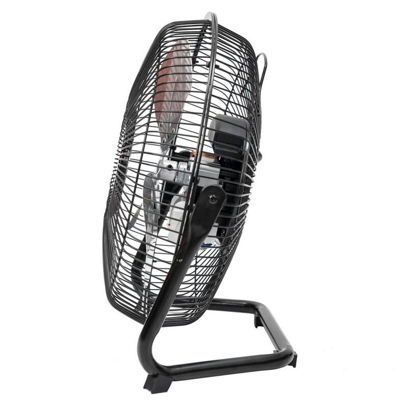 Black 3-Speed High Velocity Floor Fan with Wall Mount Bracket E4982
