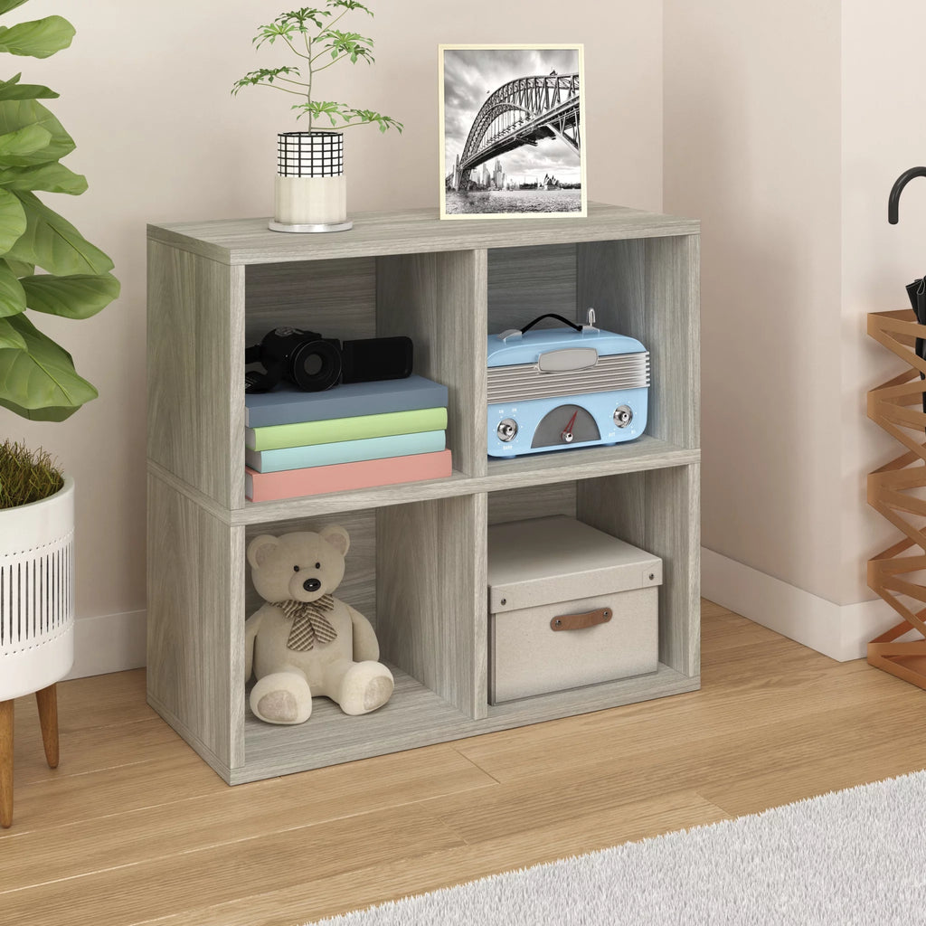 4 Cubby Bookcase Cube Shelf Organizer Z86734