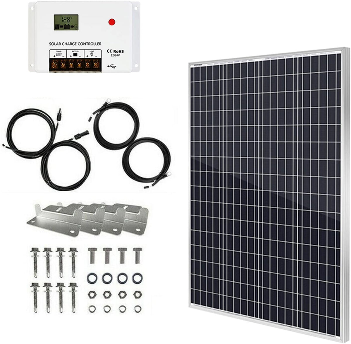 200W Monocrystalline Solar Panel Kit with 30A PWM Charge Controller P585