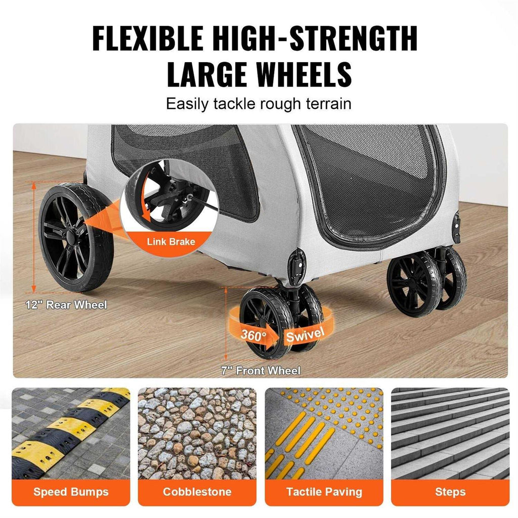 4 Wheels Pet Stroller with Brakes T970