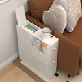 White Wood Slim Bathroom Storage Cabinet with Drawer U354