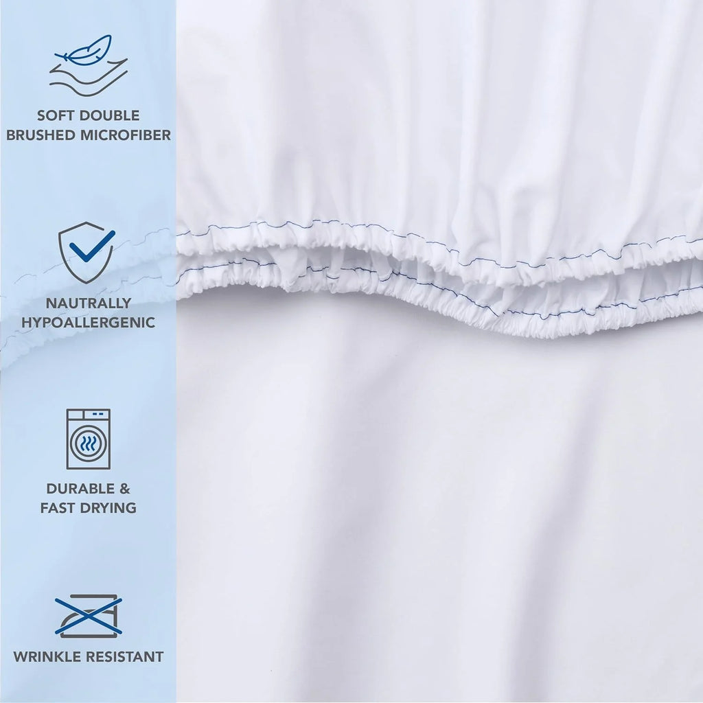 White Pack of 6 Deep Pocket Brushed Microfiber Fitted Sheets W626768