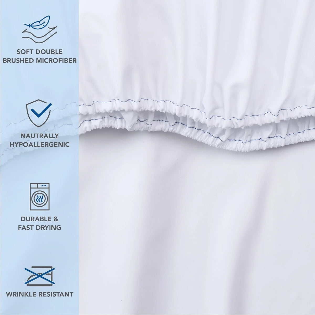 White Pack of 6 Deep Pocket Brushed Microfiber Fitted Sheets W626768