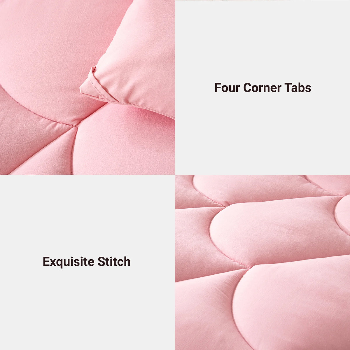 3 Pieces Reversible California King Pink Comforter Set G774