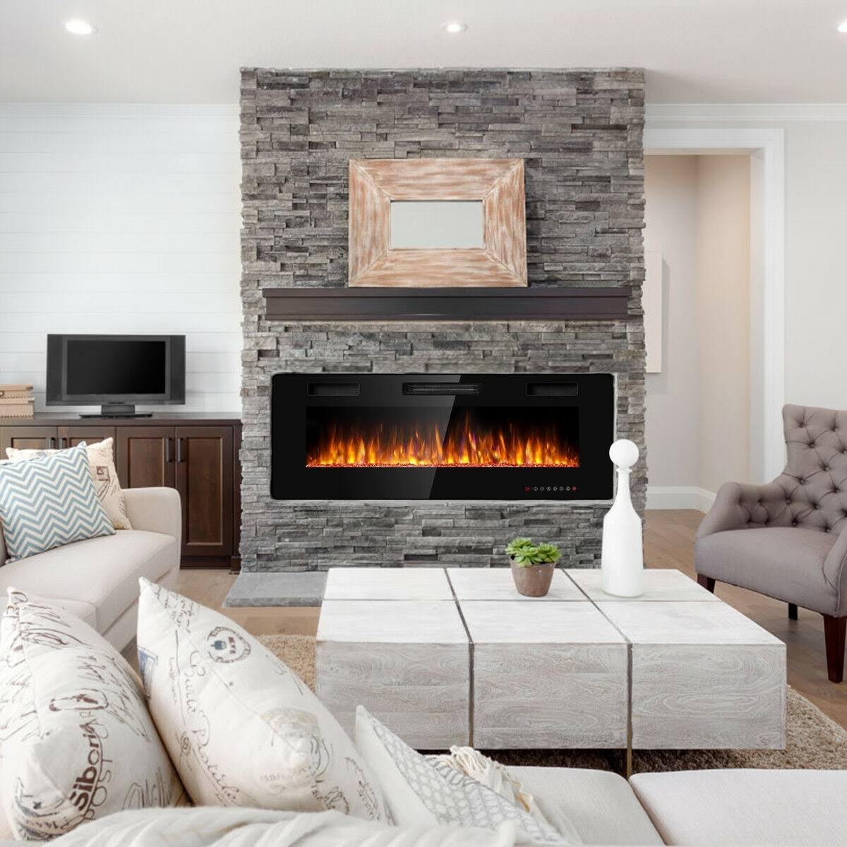 50-Inch Wall Mounted Recessed Electric Fireplace W6701