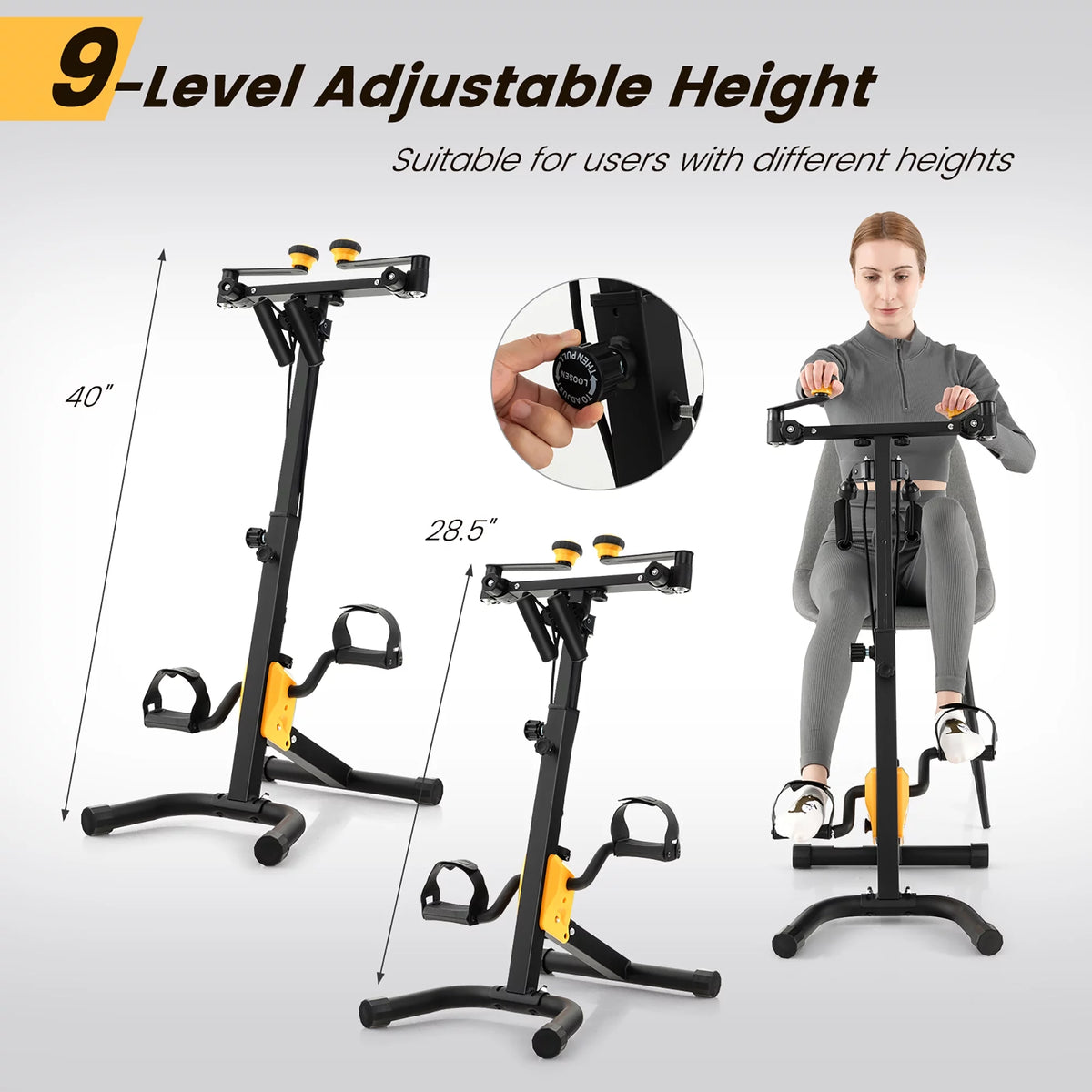 Folding Pedal Exercise Bike with Adjustable Resistance U859119
