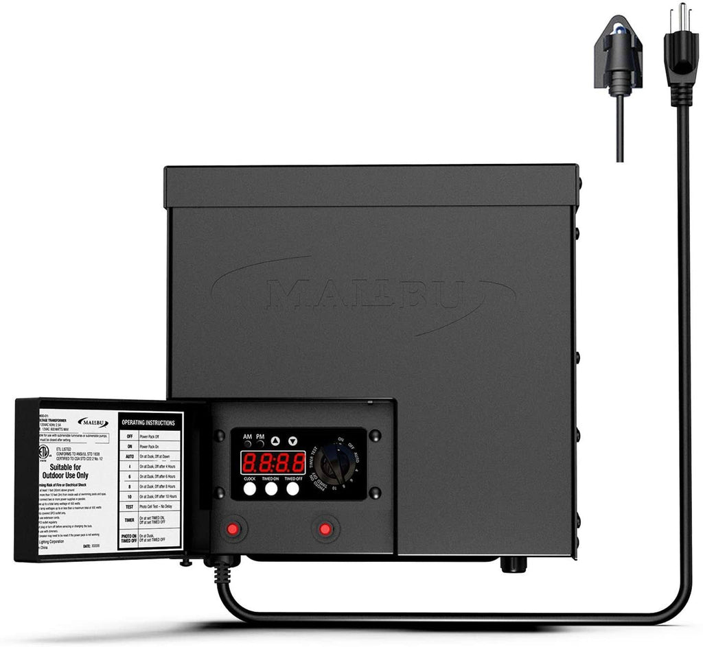 600 Watt Power Pack with Sensor Photo Cell and Weather Shield for Low Voltage Landscape Lighting P8223