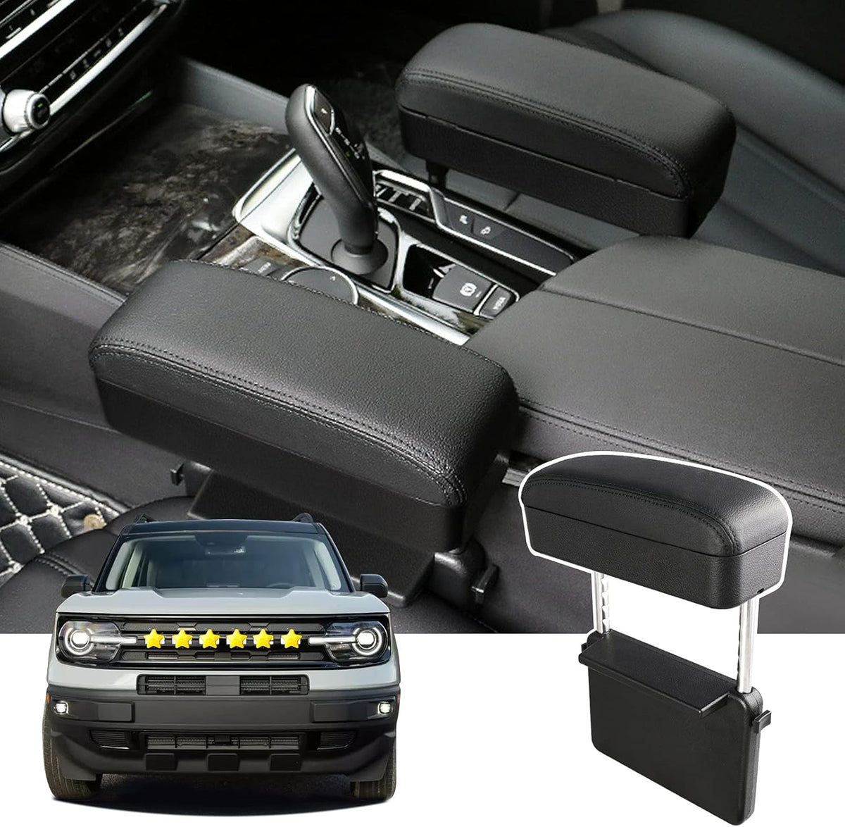 Armrest Extender Support Pad for Cars (White) Pack of 2 B12361