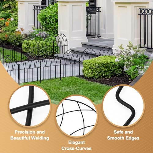 Arched Metal Fence Panel 24 in x 10.17ft No Dig Animal Barrier U838